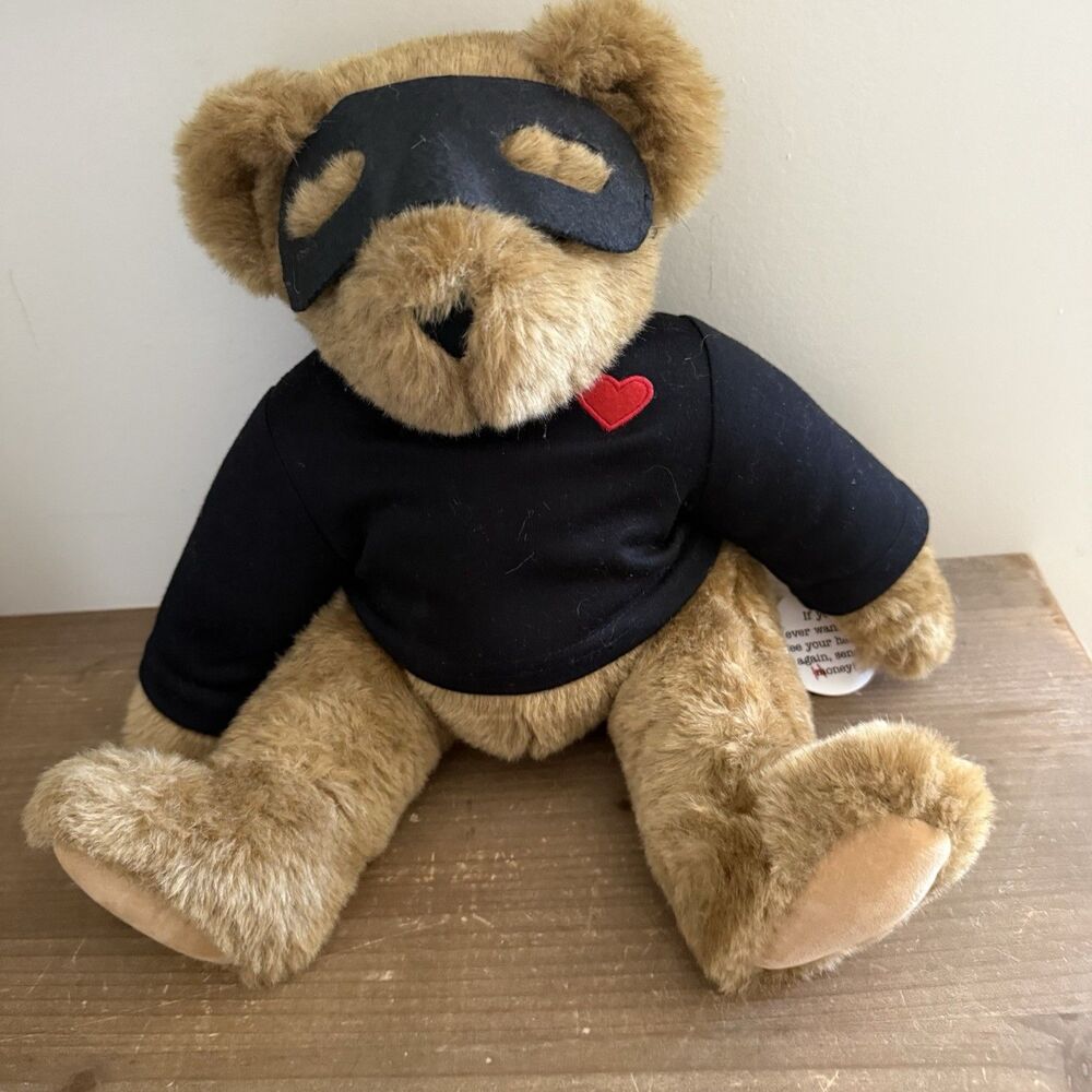 Vermont Teddy Bear Love Bandit 15” Classic Jointed Brown Retired Valentine
